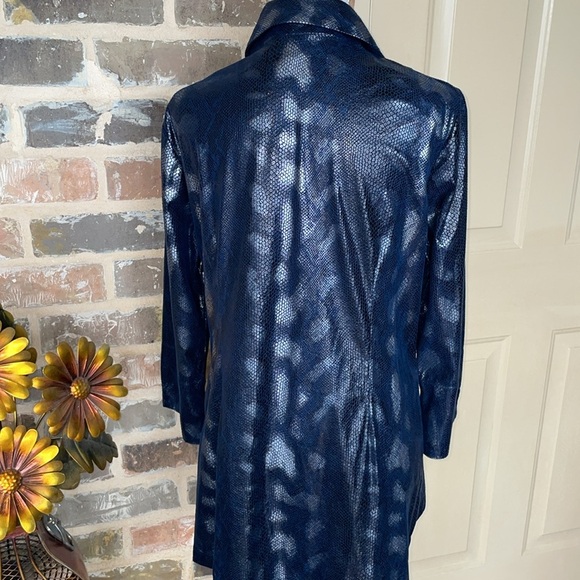 MISHCA Shimmer Reptile Print Tie Front Jacket Size Large - Picture 5 of 10